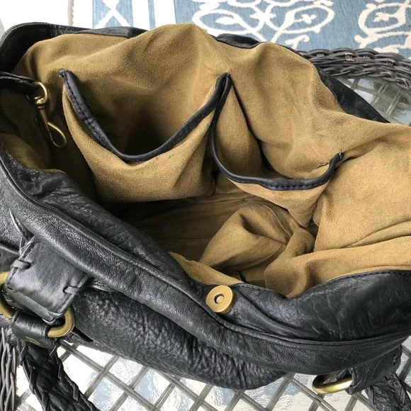 SOLD Kooba Black Pebbled Leather Hobo Bag Purse - Picture 12 of 14